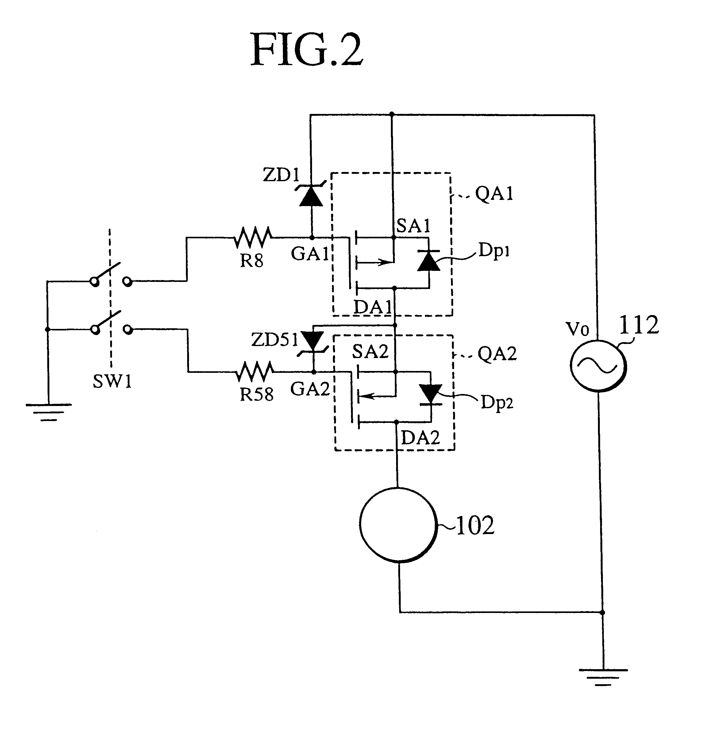 Semiconductor active fuse for AC power line and bidirectional switching device for the fuse