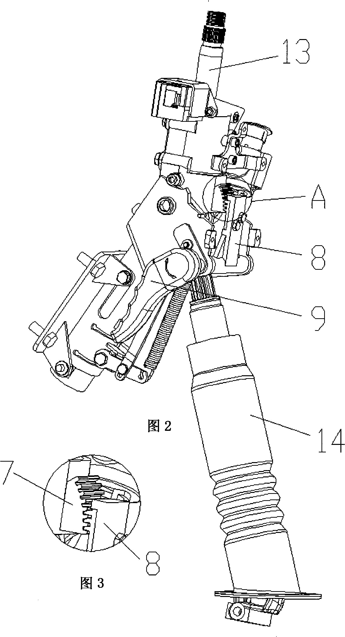 Single handle adjustable steering tube column