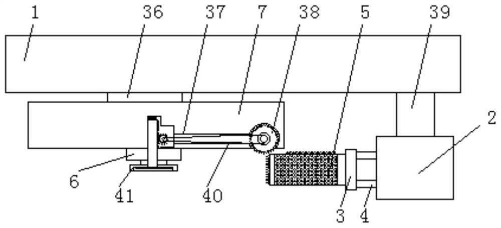 A discharge guide device for automatic feeding and discharging of transformer rubber encapsulation machine