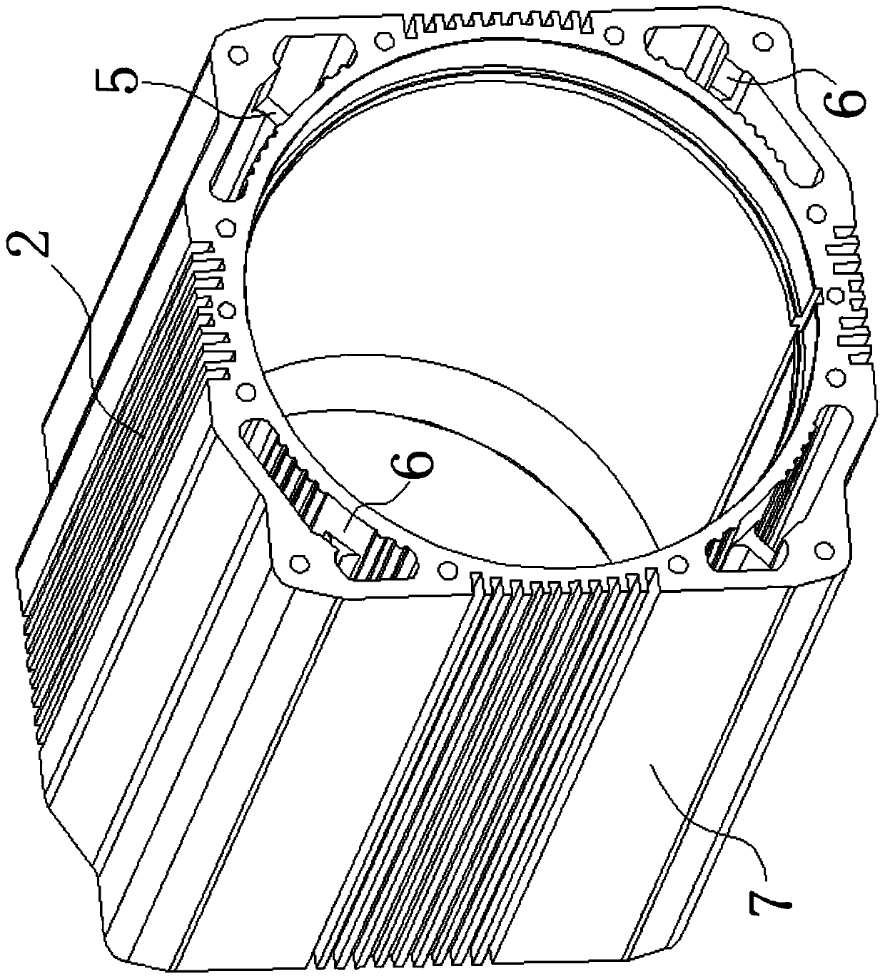 A motor cylinder with water cooling and air cooling functions