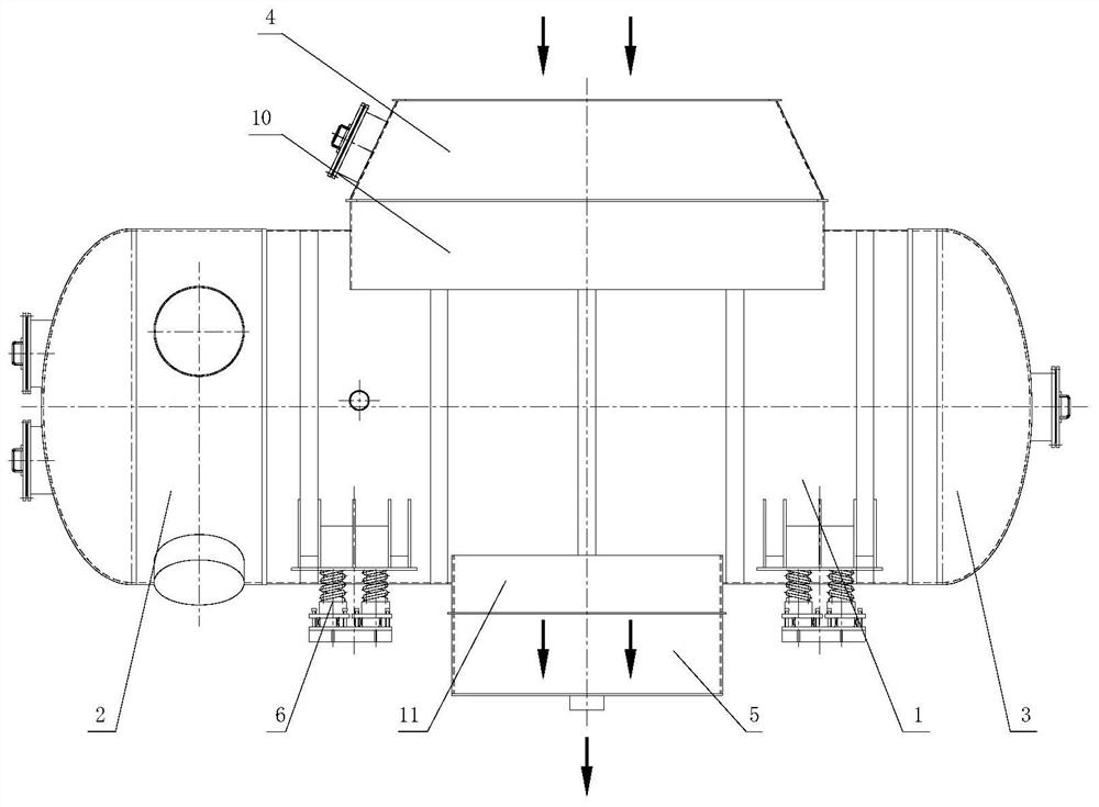 Building block type cylindrical condenser