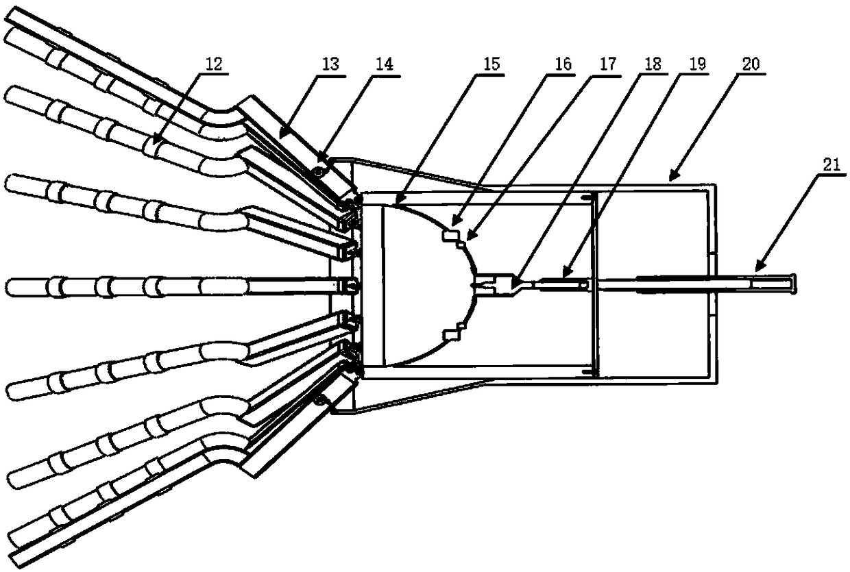 Transportable type device applicable to capturing and butt joint of underwater moving target