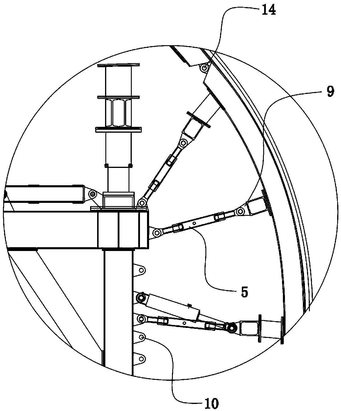 Trolley for concrete construction on multiple sections by employing mining method and construction method thereof