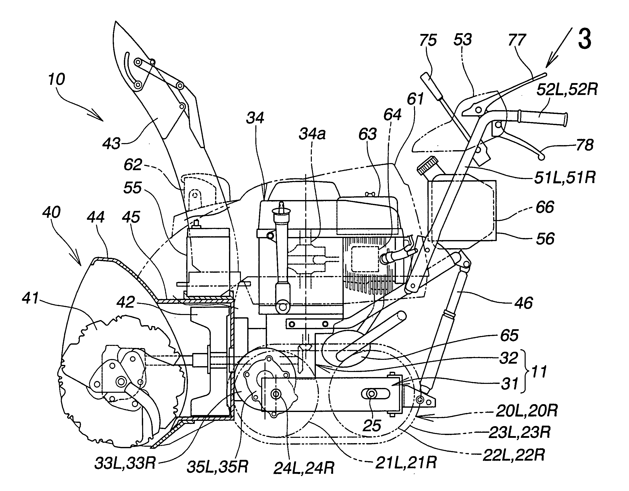 Self-propelled working machine