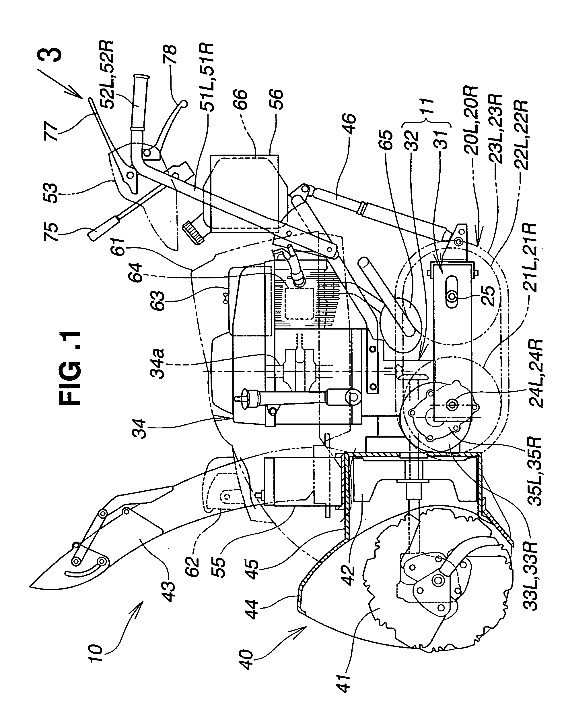 Self-propelled working machine