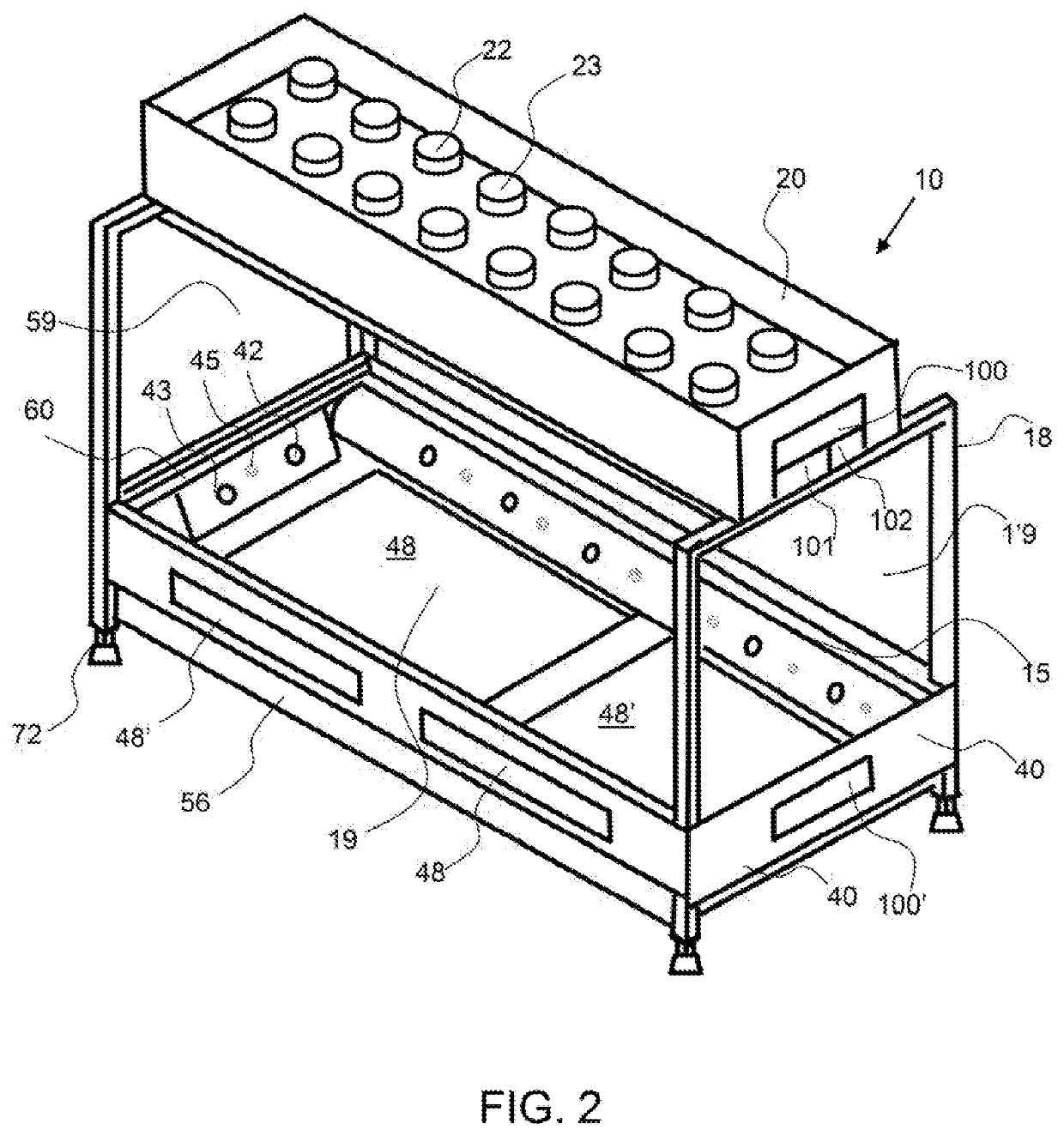 Cooling bed system