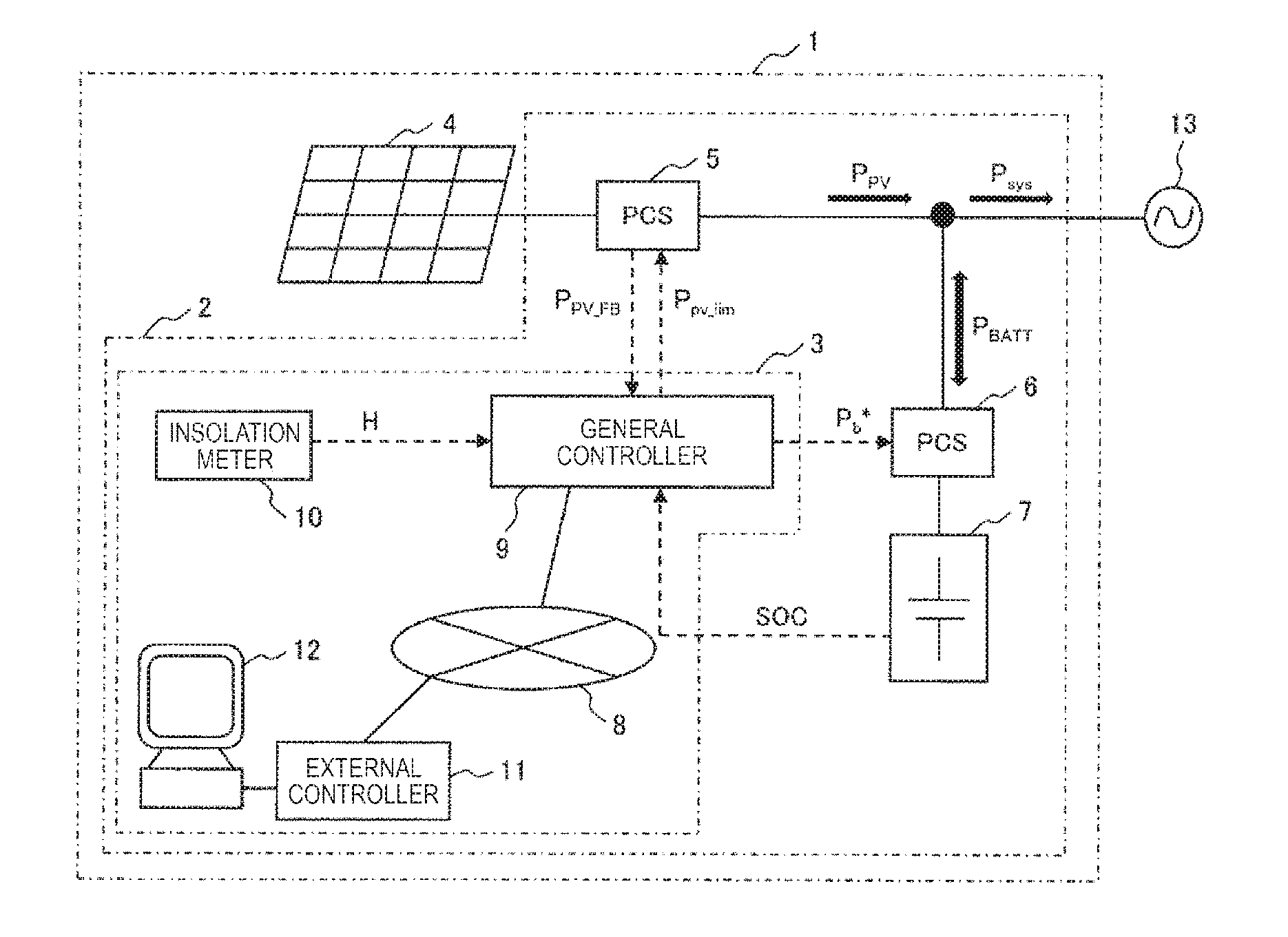 Storage Battery System and Solar Power Generation System Having the Same