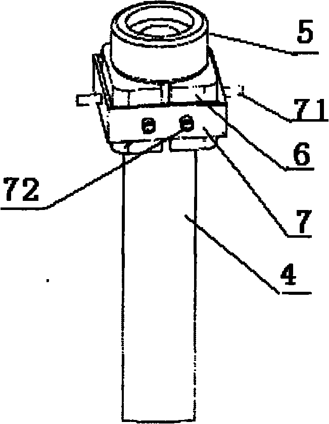 Clamping fixture for molten steel casting system long nozzle