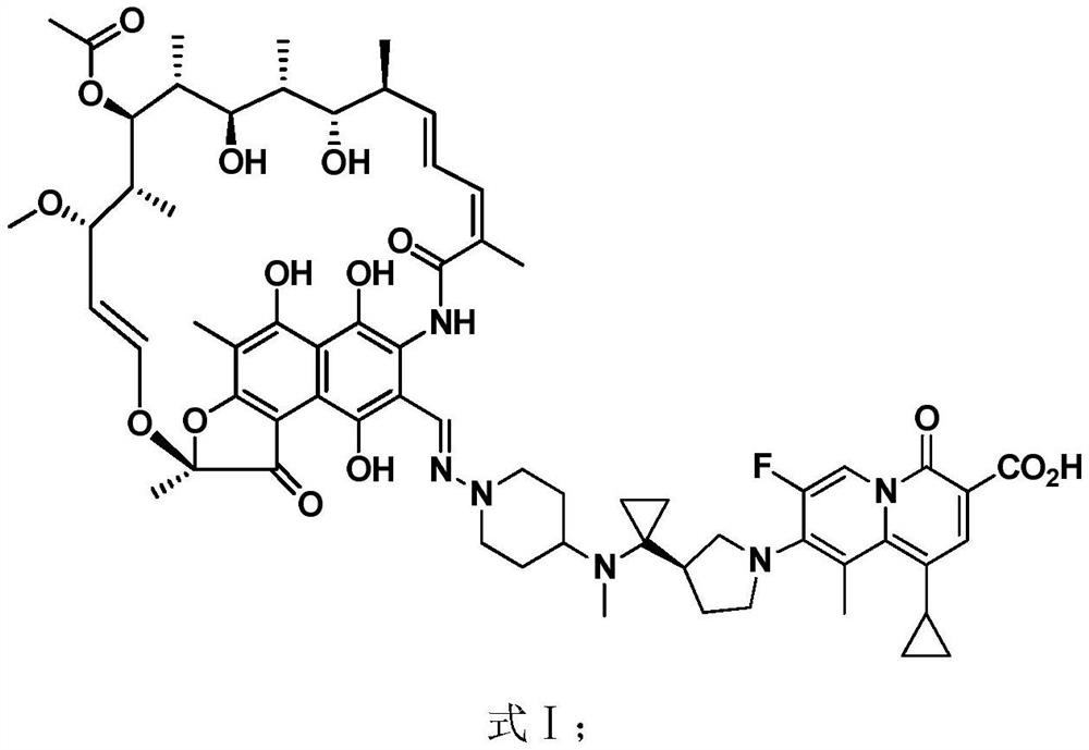 Application of a rifamycin-quinazinone dual target molecule