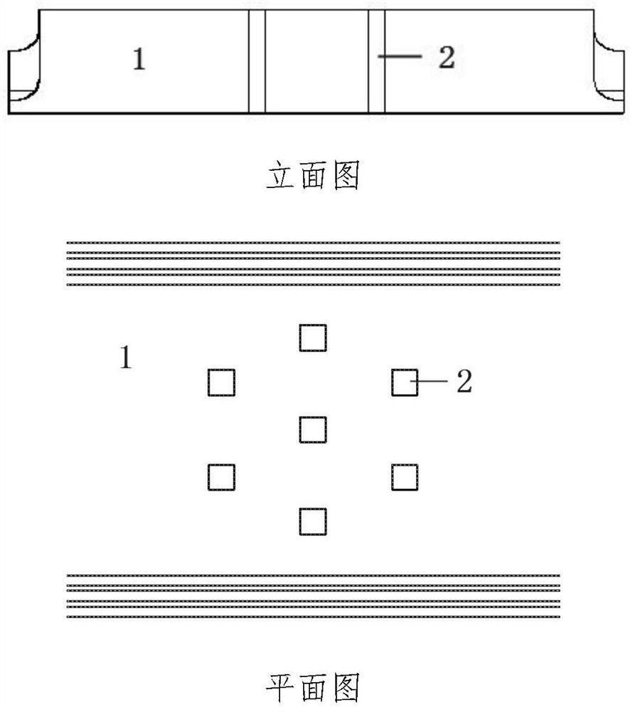 A column-slab connection device including multiple shear keys