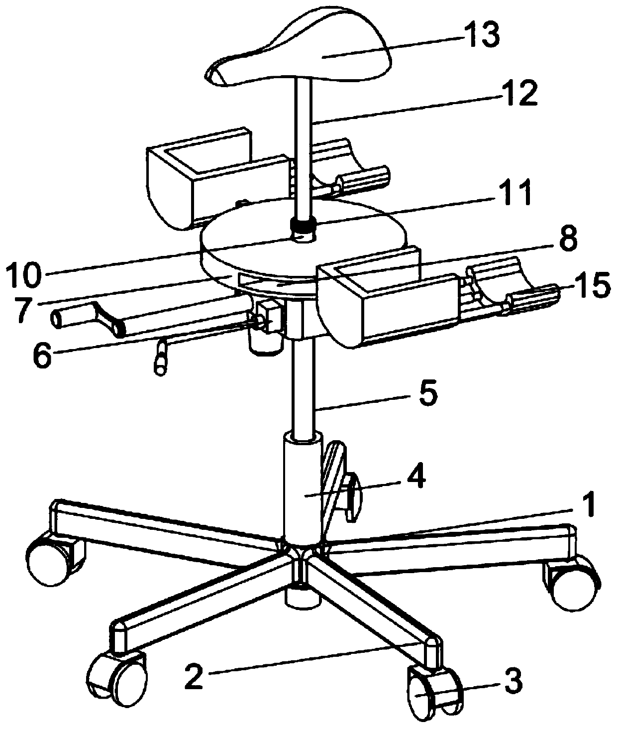 Multi-point supporting unbent hip seat