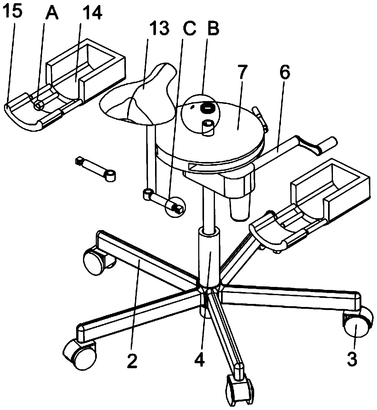 Multi-point supporting unbent hip seat