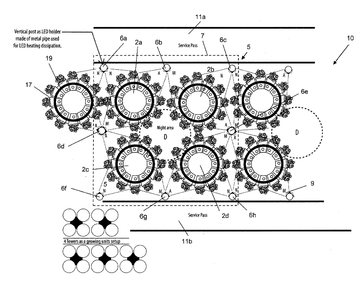 A system for indoor cultivation of plants with  simulated natural lighting conditions