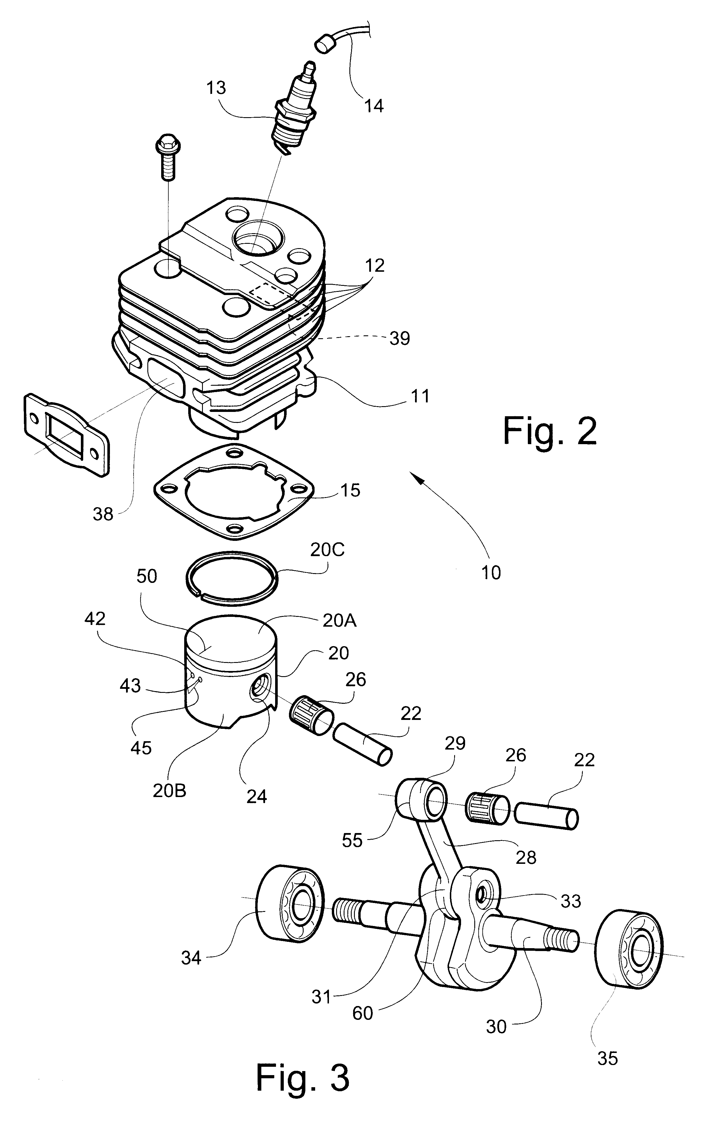 Two-cycle internal combustion engine with enhanced lubrication