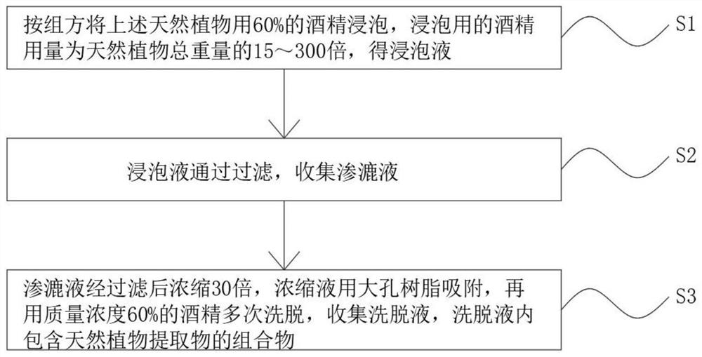 VPA antiallergic factor natural plant composition and preparation method thereof