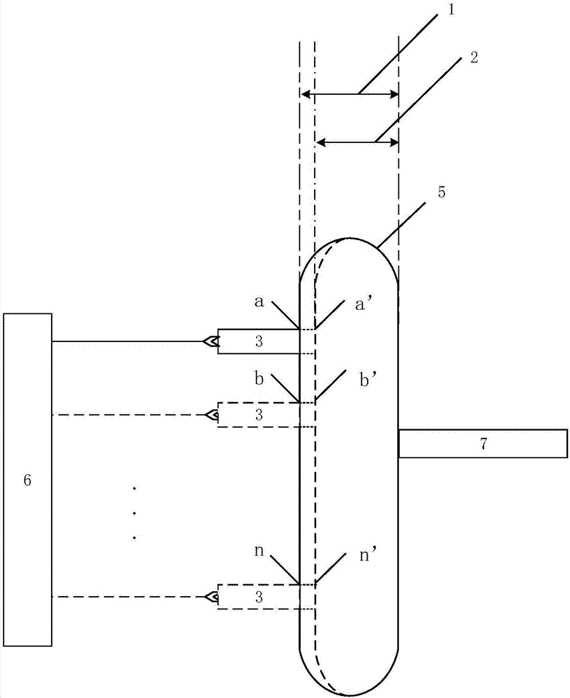 Method for measuring free hemoglobin by double-optical-path transmission and fluorescence spectrums at multiple positions