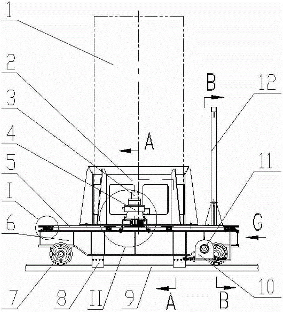 Transfer car for spent fuel storage tank