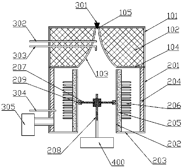 A kind of high-temperature soot gas jet experimental device and method