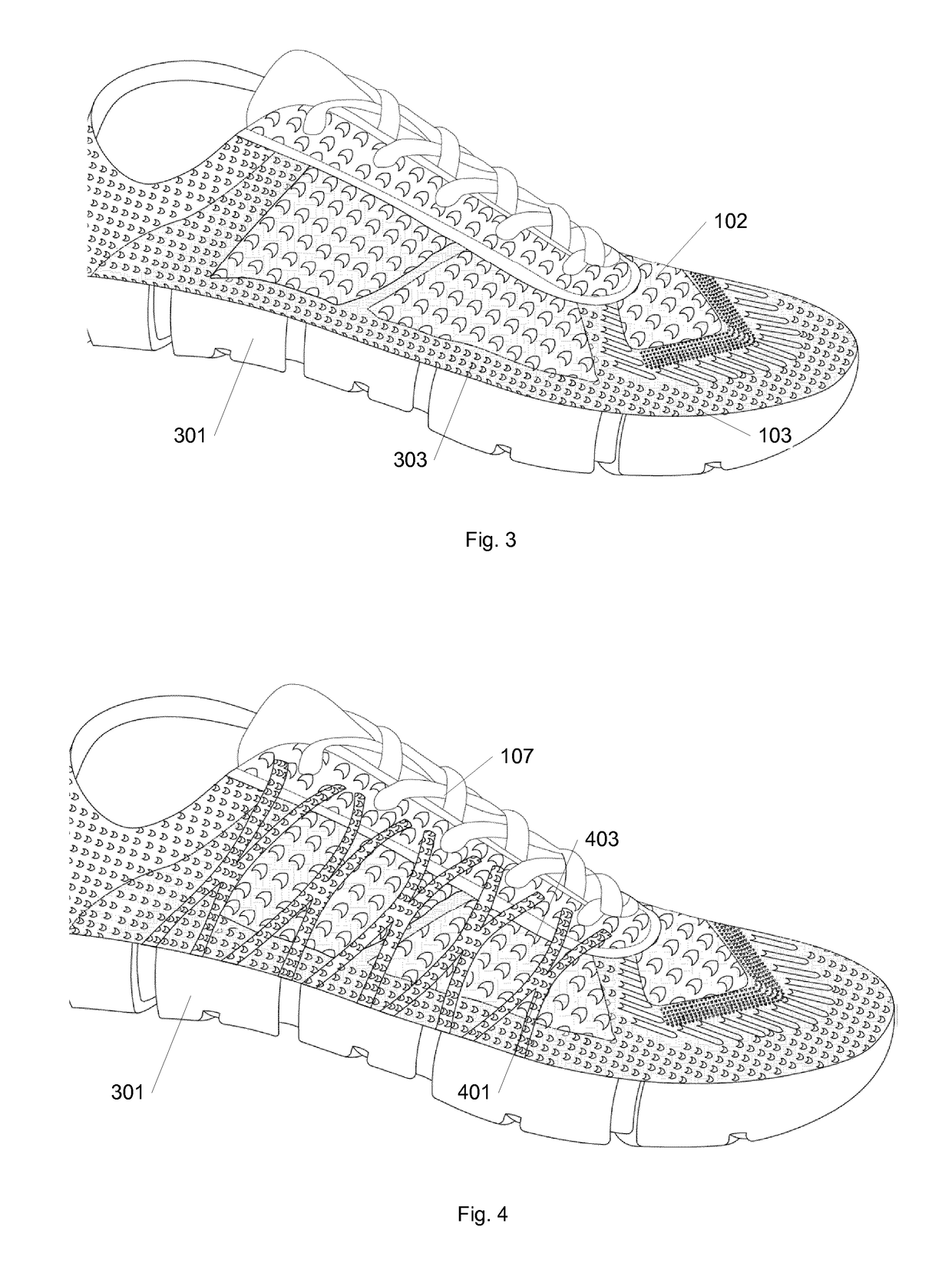 A knitted upper for a shoe with a molded sole and a shoe