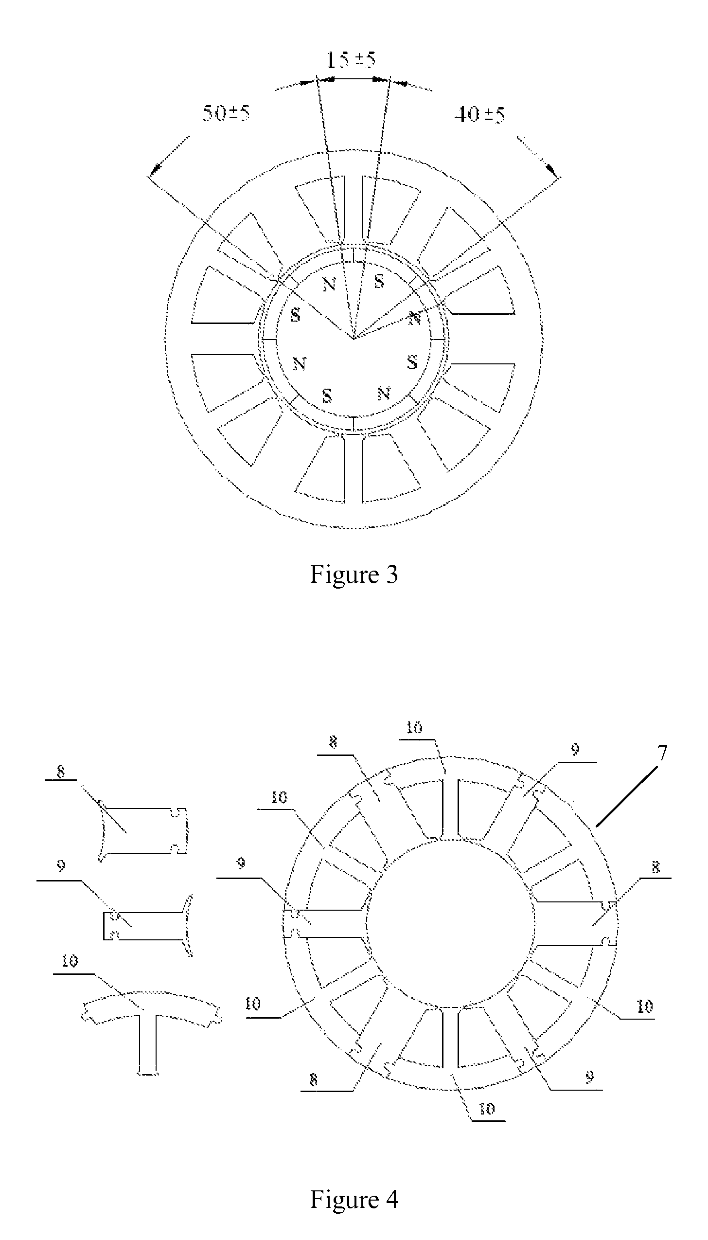 Three-phase square-wave permanent magnet brushless DC motor