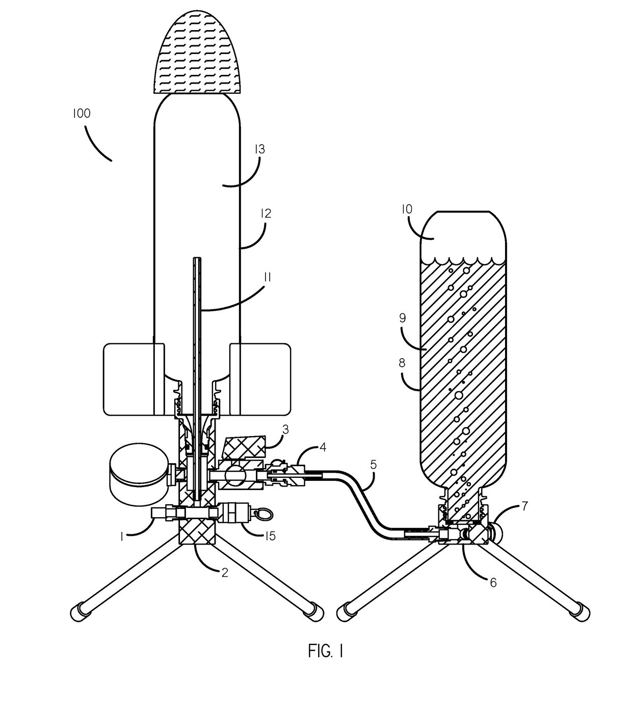 Water rocket water transfer station