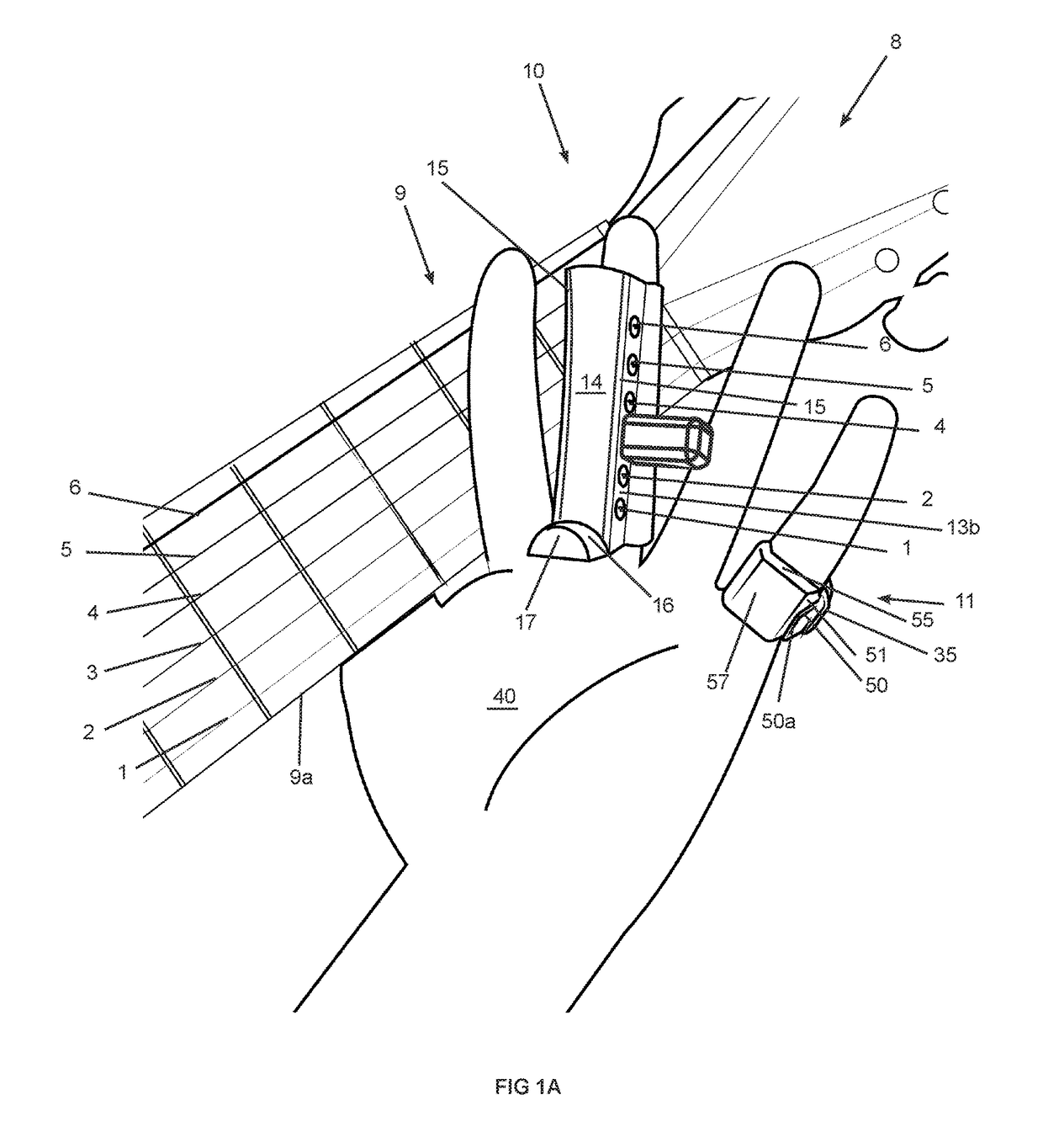 Guitar fingering aid and method for its use