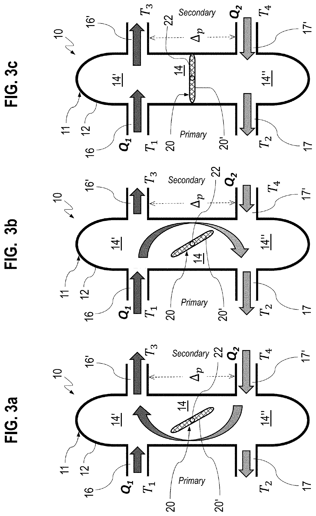 Hydraulic separator with reduced heat dispersion and control method therefor