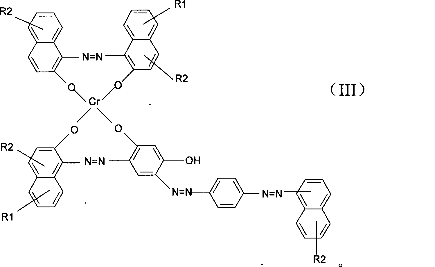 Asymmetric azo complex dye and manufacturing method thereof