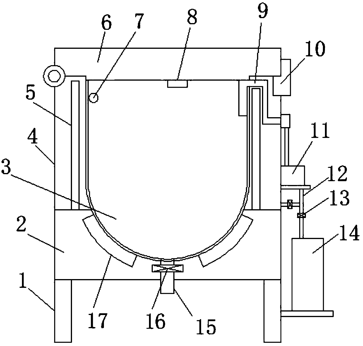 Plastic hot melting device for plastic solidification