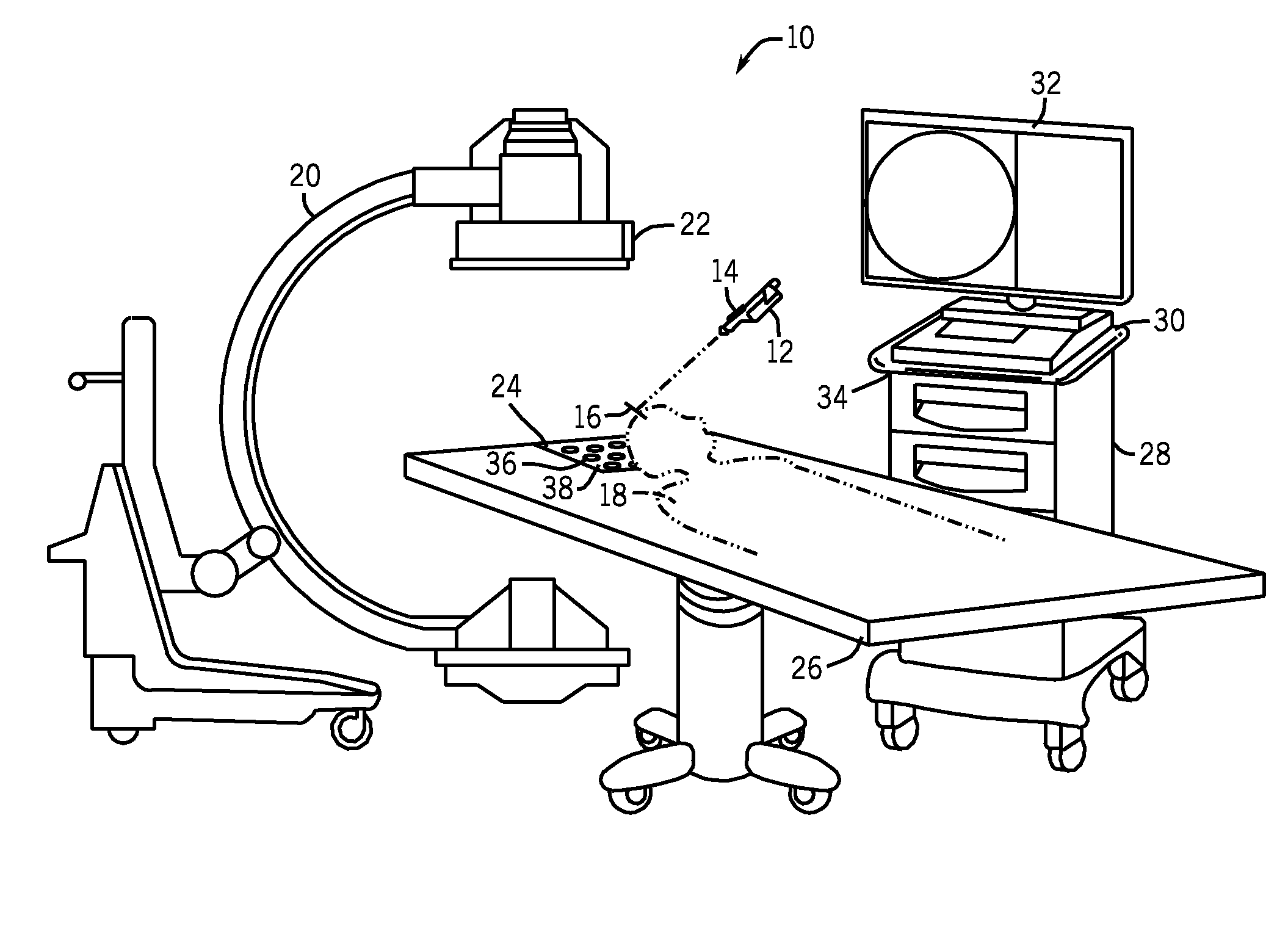 Long-range planar sensor array for use in a surgical navigation system