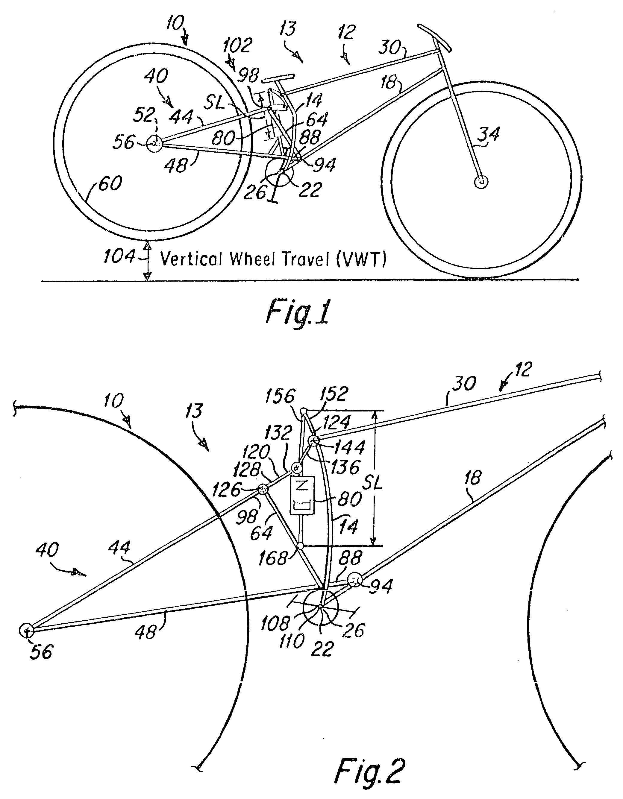 Bicycle rear wheel suspension system with controlled variable shock rate