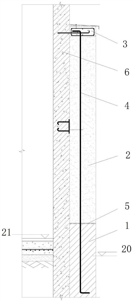 Rammed earth wall without structural columns reinforced by vertical steel bars and its construction method