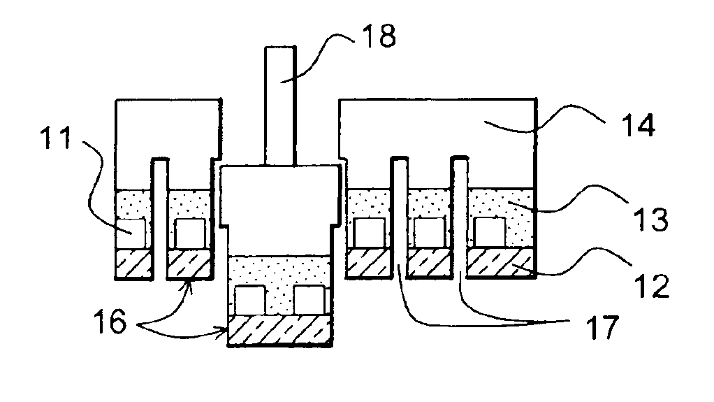 Method for selectively transferring at least an element from an initial support onto a final support