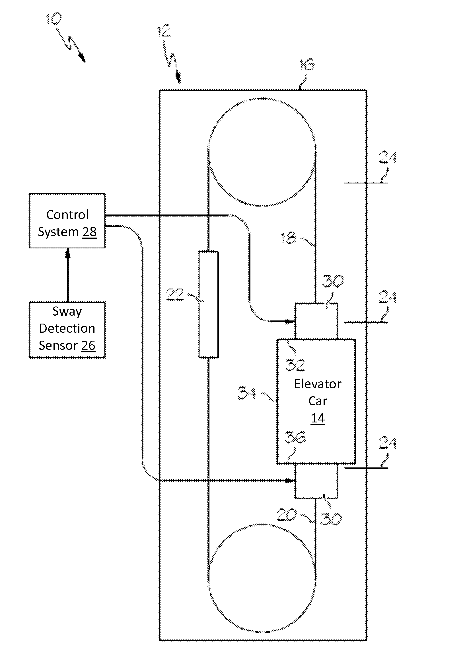 Rope sway mitigation via rope tension adjustment