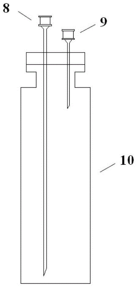 Low-temperature pressurization head space sample injection device for measuring volatile substances in atmosphere through GC-MS (gas chromatography-mass spectrometer) technology