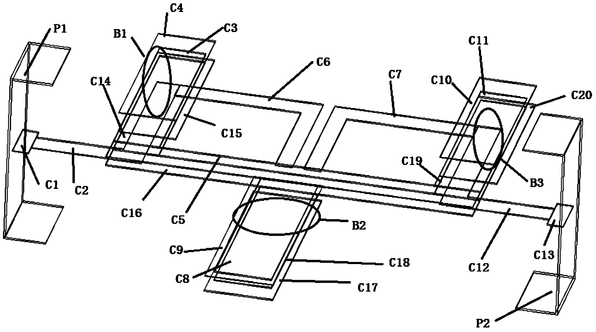 Miniature high-performance double-zero-point double-mode ultra-narrow band filter