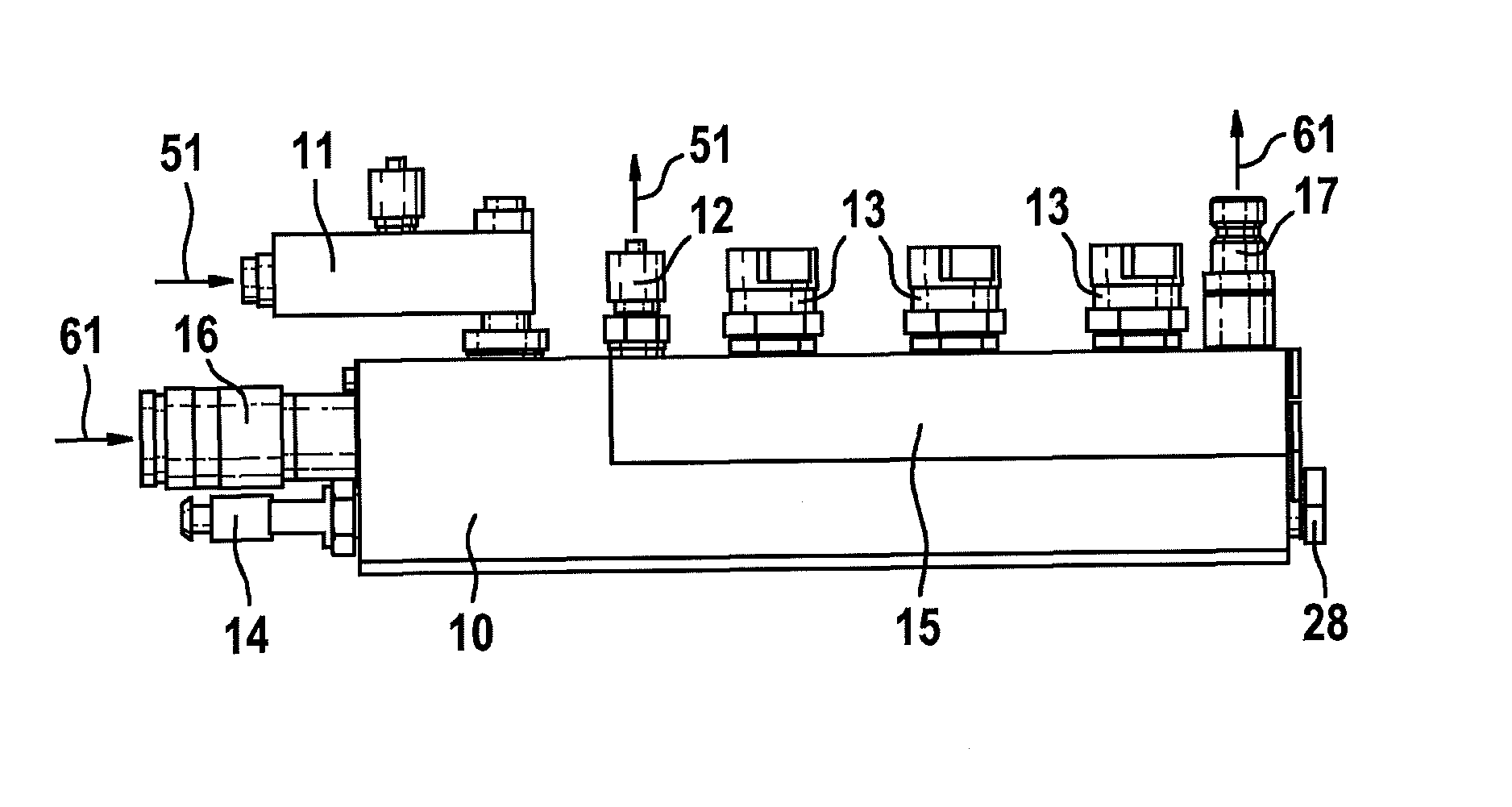 Fuel accumulator block for testing high-pressure components of fuel injection systems