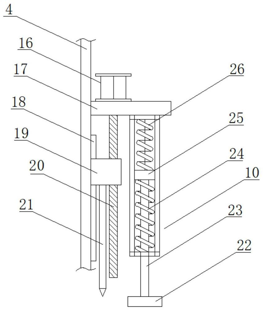 Soil layer thickness measuring device for land surveying and mapping based on electronic information technology