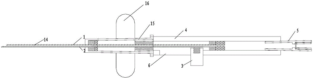 Adjustable arteriovenous puncture needle, and indwelling cannula and external protective jacket matched therewith