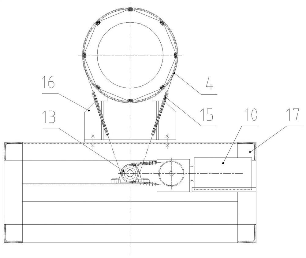 Electron accelerator under-beam device for powder material irradiation