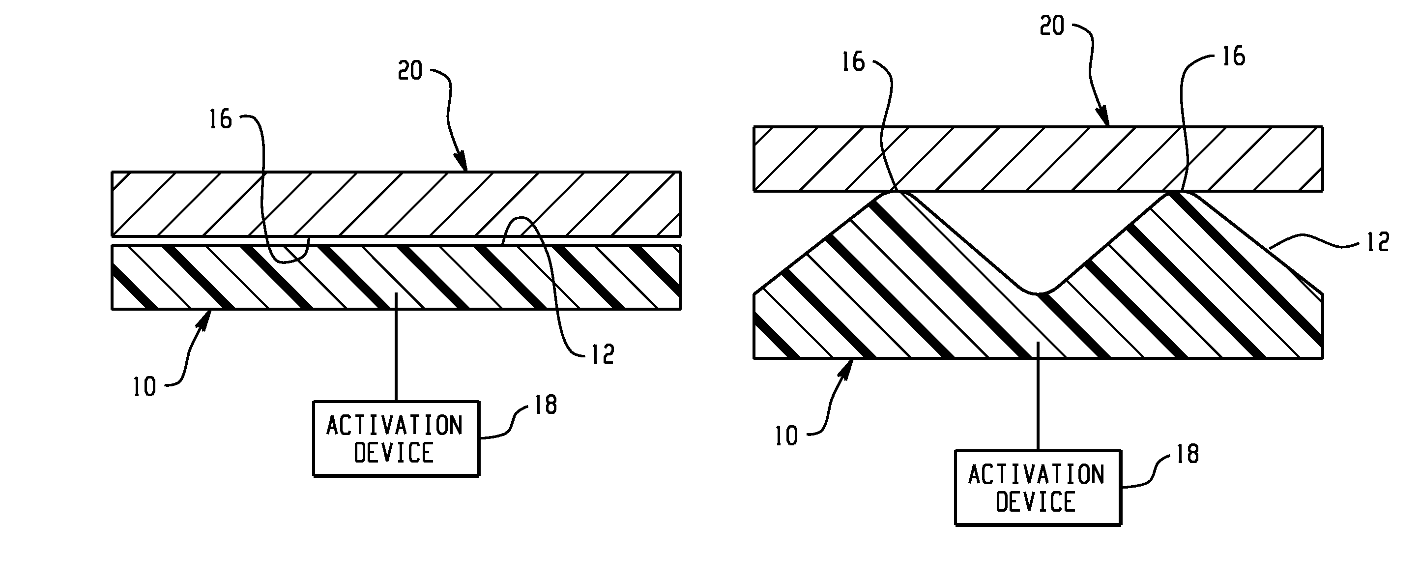 Active material based bodies for varying frictional force levels at the interface between two surfaces