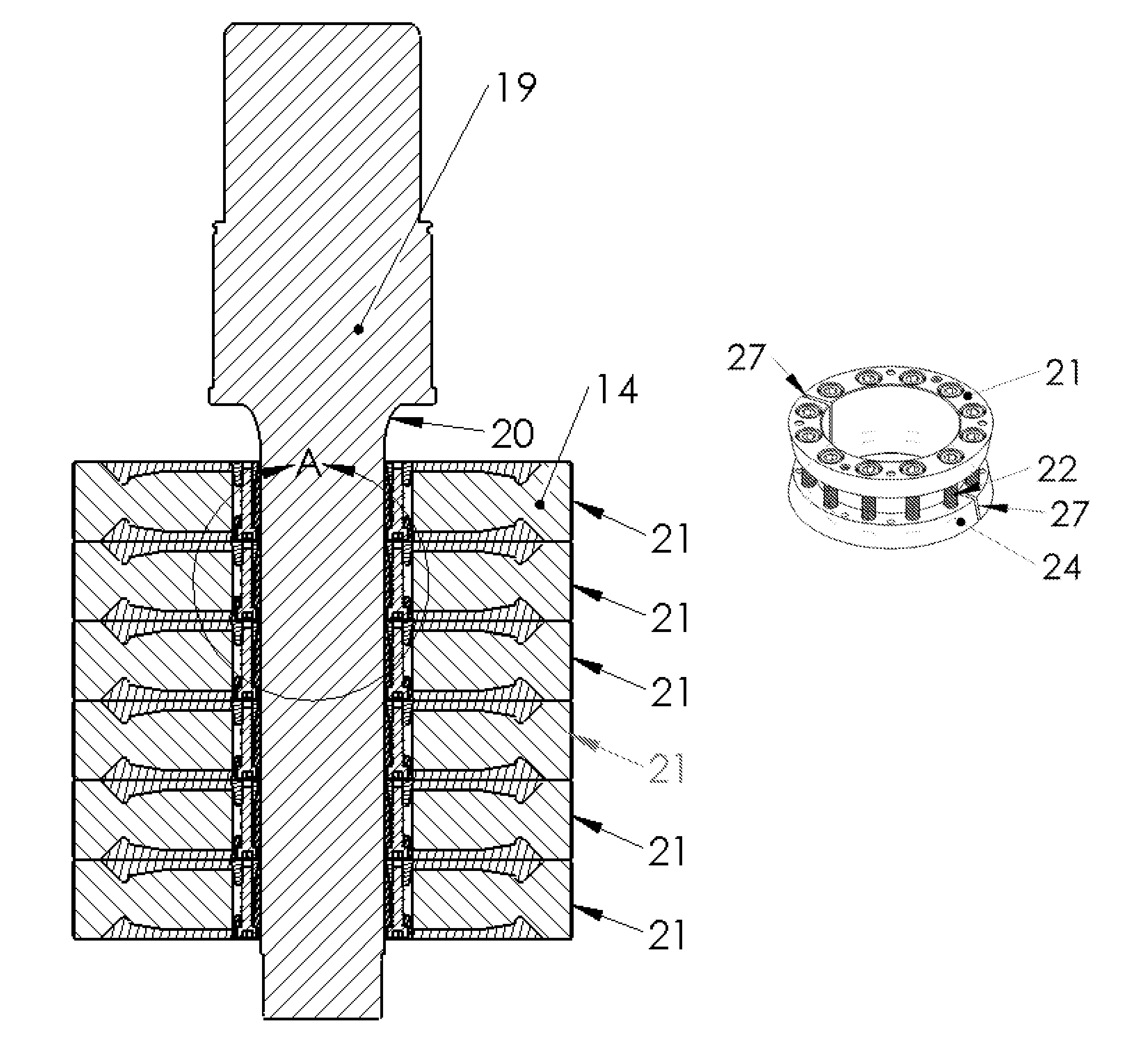 Shaft attachment means for high efficiency permanent magnet machine with separated tab pole rotor