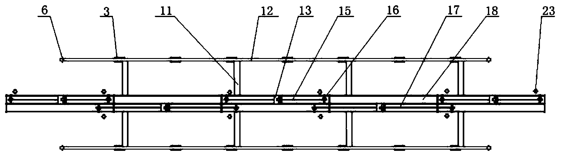 Rail-spliced type automatic seedbed moving system