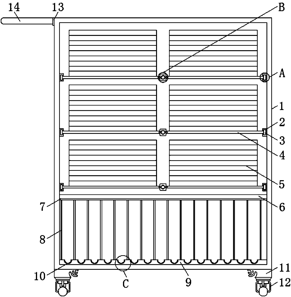 Aluminum alloy hub machining tote cart with multiple storage methods