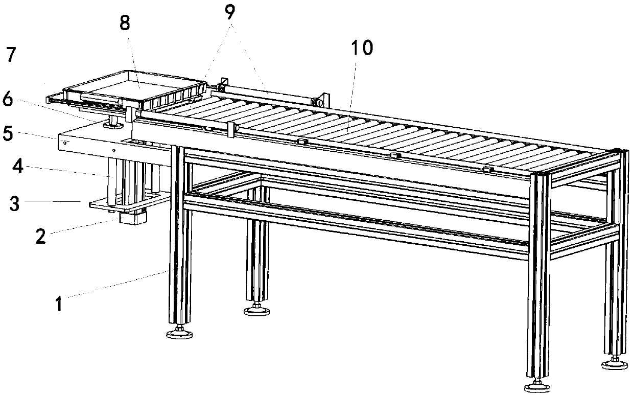 Slip sheet material box receiving device