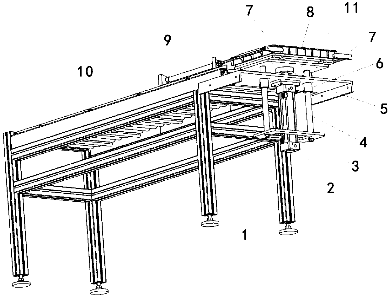 Slip sheet material box receiving device