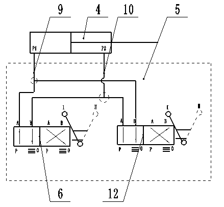 Hydraulic system for controlling vehicle to realize two-way travelling