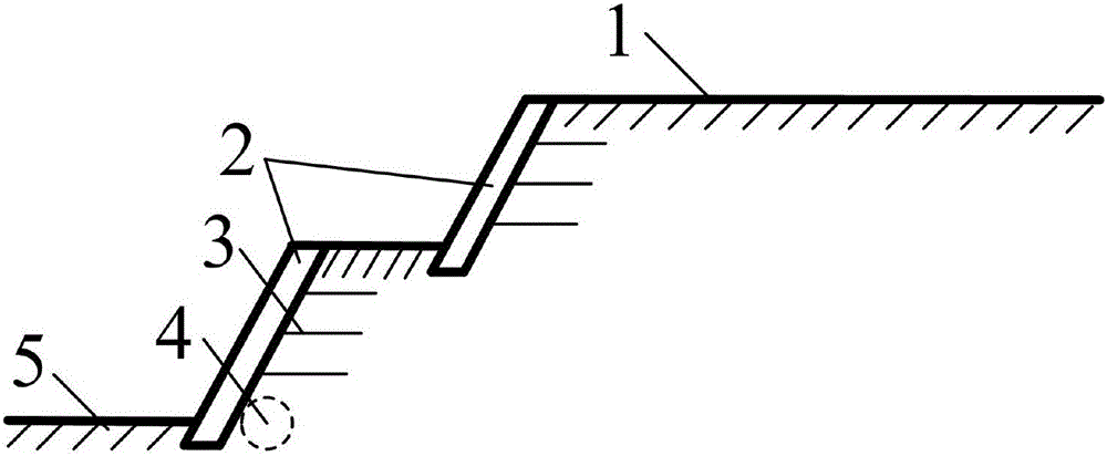 Multistage protection slope horizontal anchor rod reinforced structure