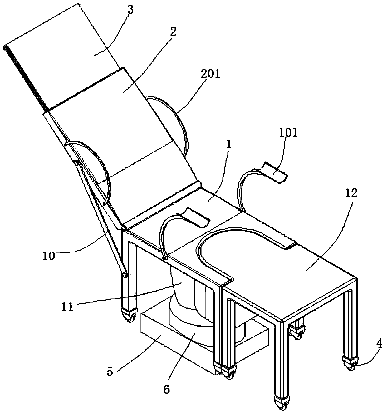 Adjustable midwifery bed for obstetric nursing