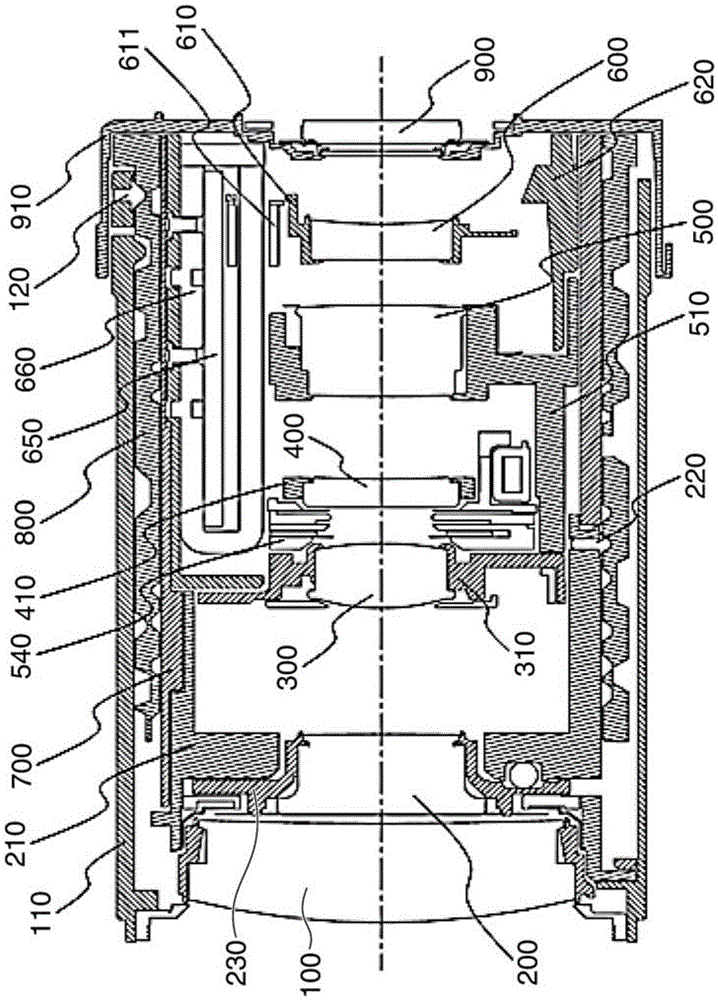 Lens barrel preventing lens barrel vibration phenomenon and imaging device